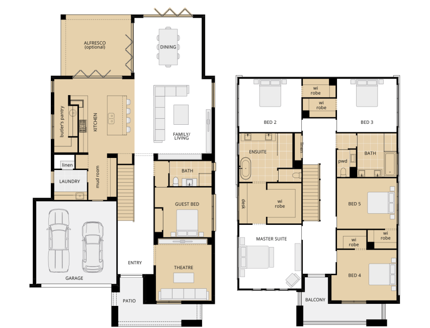 Saxonvale 45 - Two Storey Four Bedroom House Plan