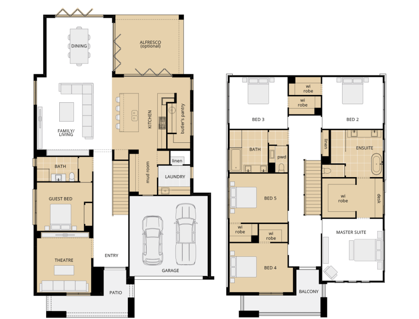 Saxonvale 45 - Two Storey Four Bedroom House Plan