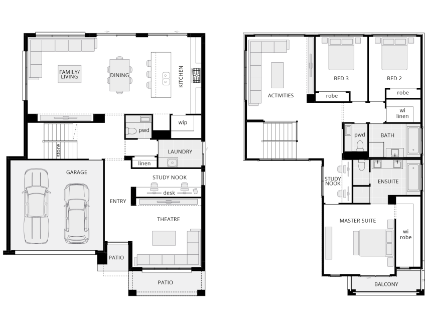 Scarborough Standard Floorplan lhs scarborough-double-storey-home-design-floor-plan-standard-armstrong-facade-lhs