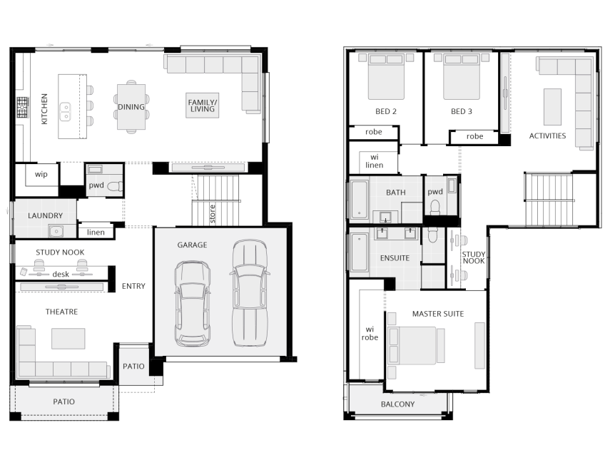 Scarborough Standard Floorplan lhs scarborough-double-storey-home-design-floor-plan-standard-armstrong-facade-lhs