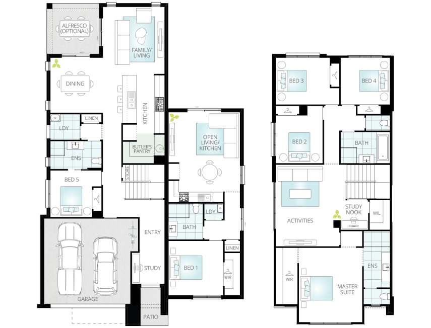 dual living home design floorplan soria two option butlers pantry lhs