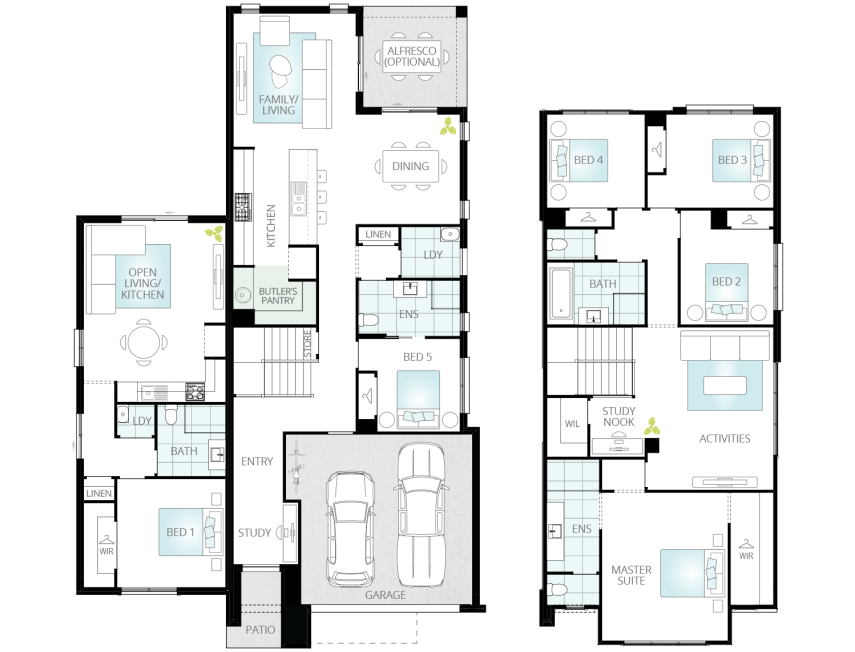 Soria Two - Option floorplan butlers pantry rhs dual living home design floorplan soria two option butlers pantry rhs