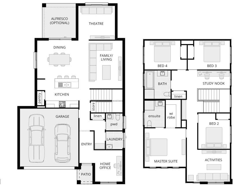 simple house design two storey tasman standard floorplan rhs 