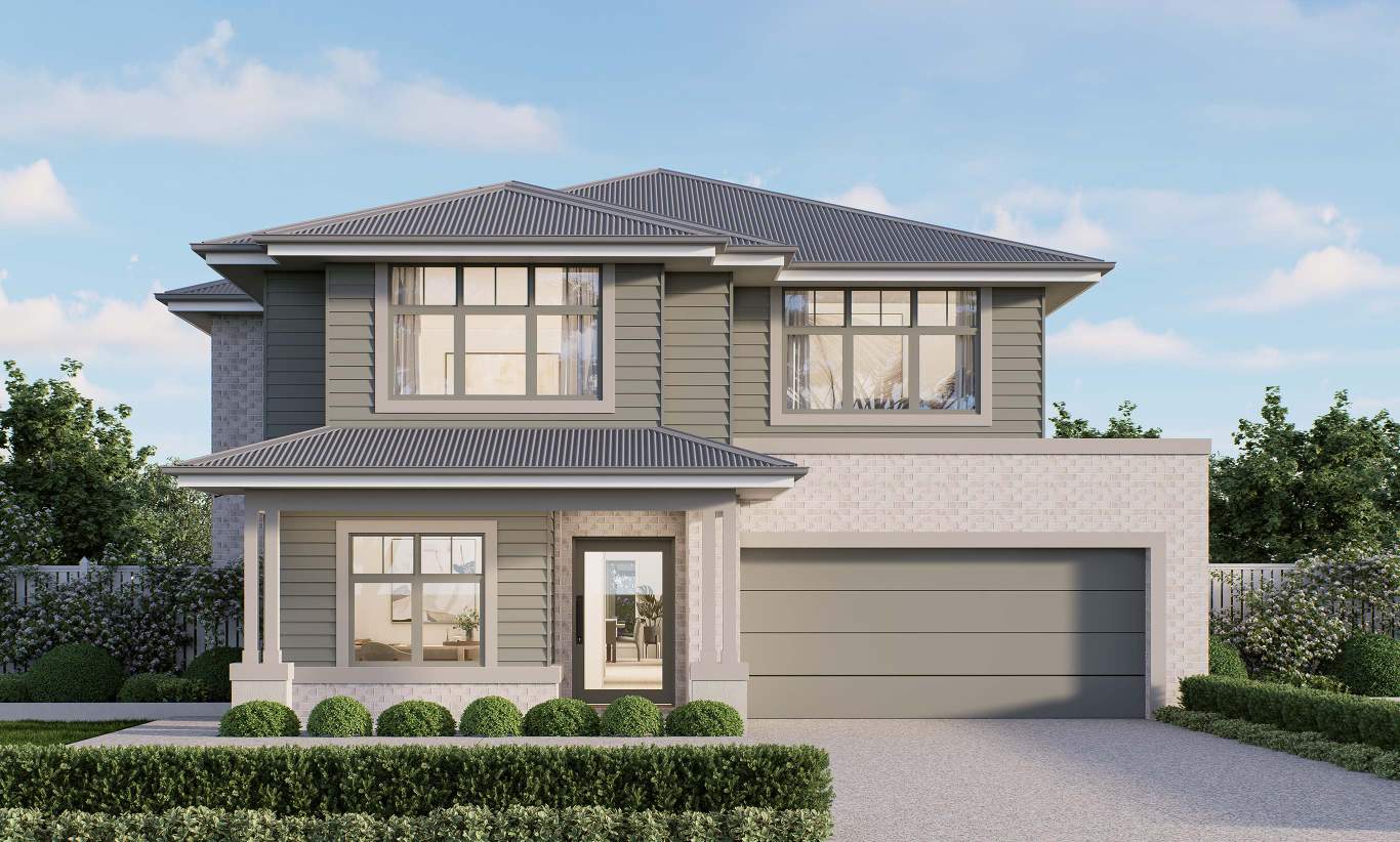 Allora - Calverston Facade two storey home design allora calverston facade