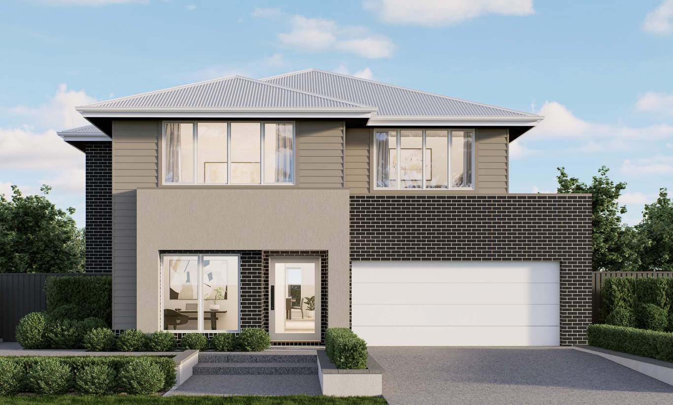 Allora - Portland Facade two storey home design allora portland facade