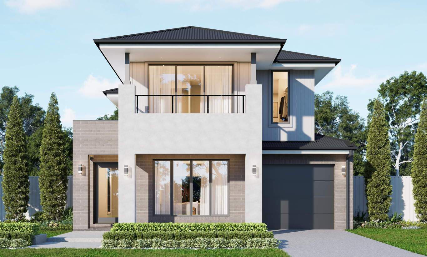 two storey home design aria 28 one vincent facade