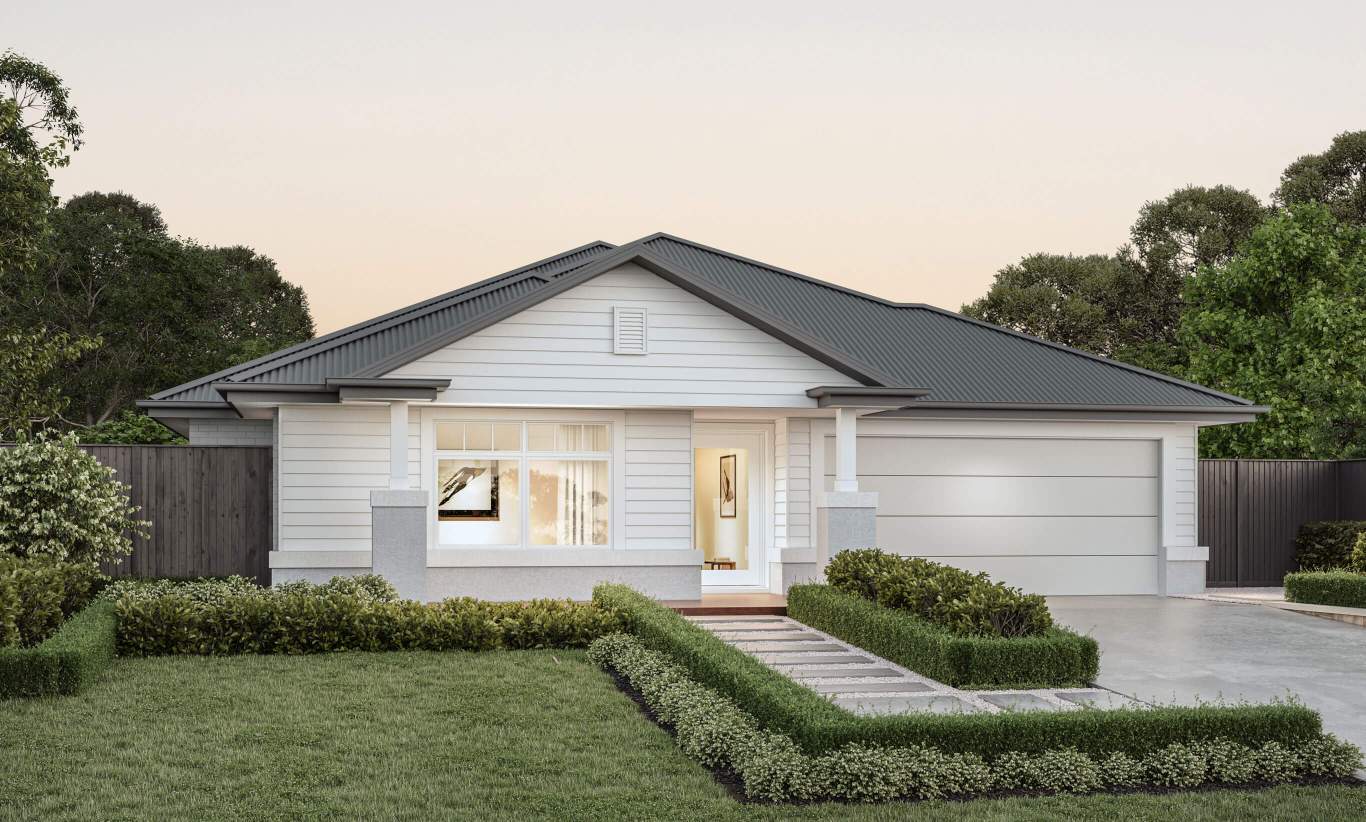 Beachmere - Hampton Facade single story home design beachmere hampton facade