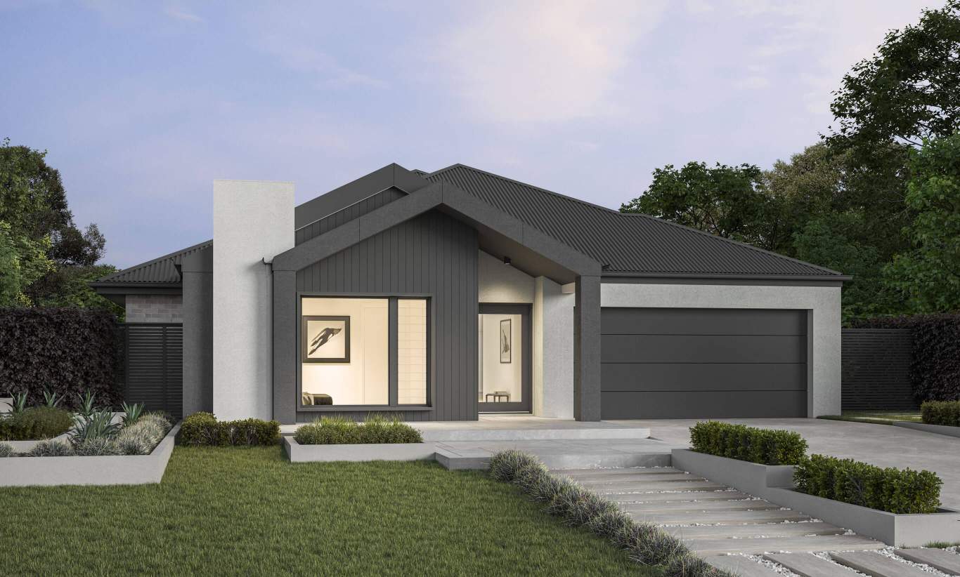 Beachmere - Scandi Facade single story home design beachmere scandi facade