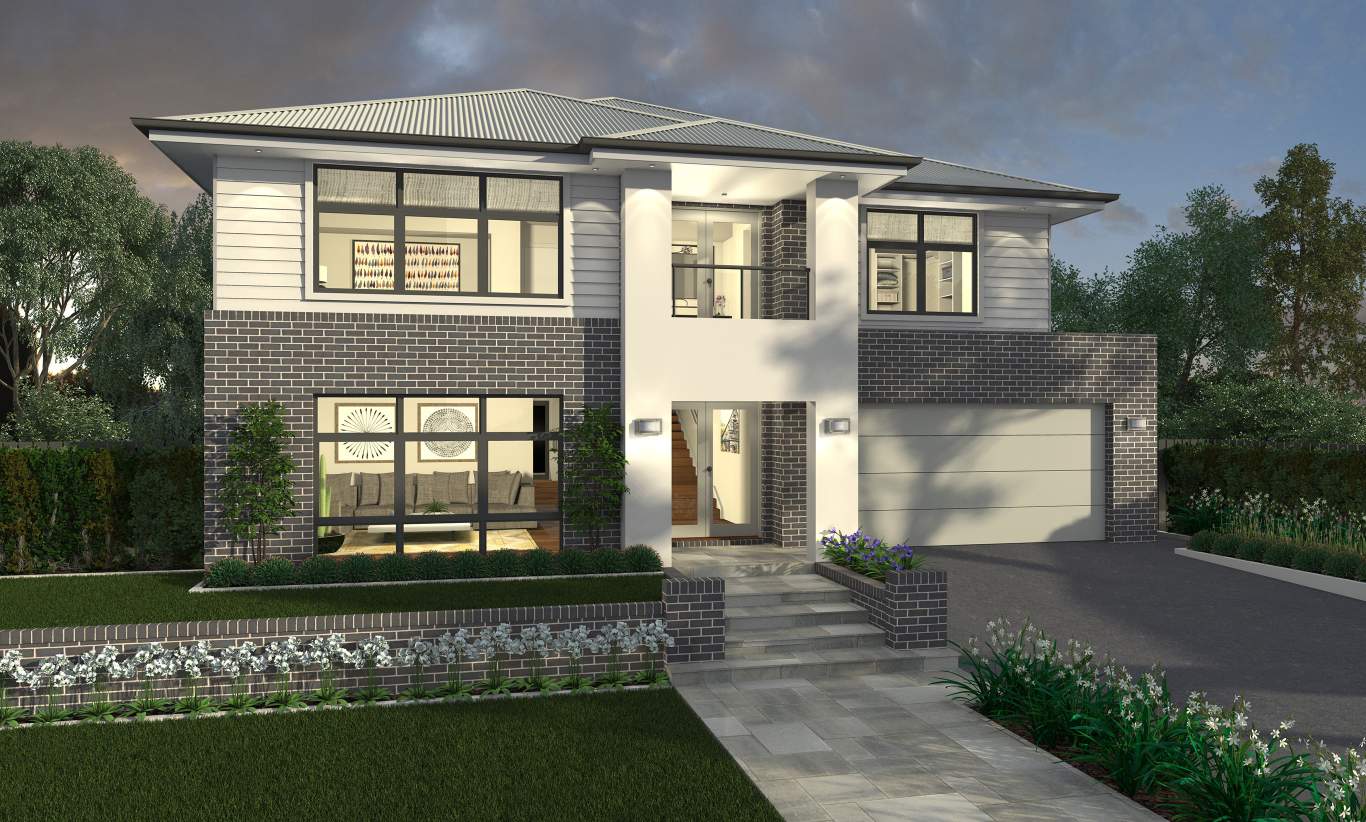 Denva Facade - Tallavera Denva Facade - Tallavera 2 Storey Home Design - McDonald Jones