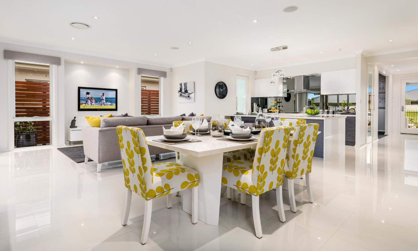 Dining, Living & Kitchen, Santorini Display Home, Shell Cove - McDonald Jones