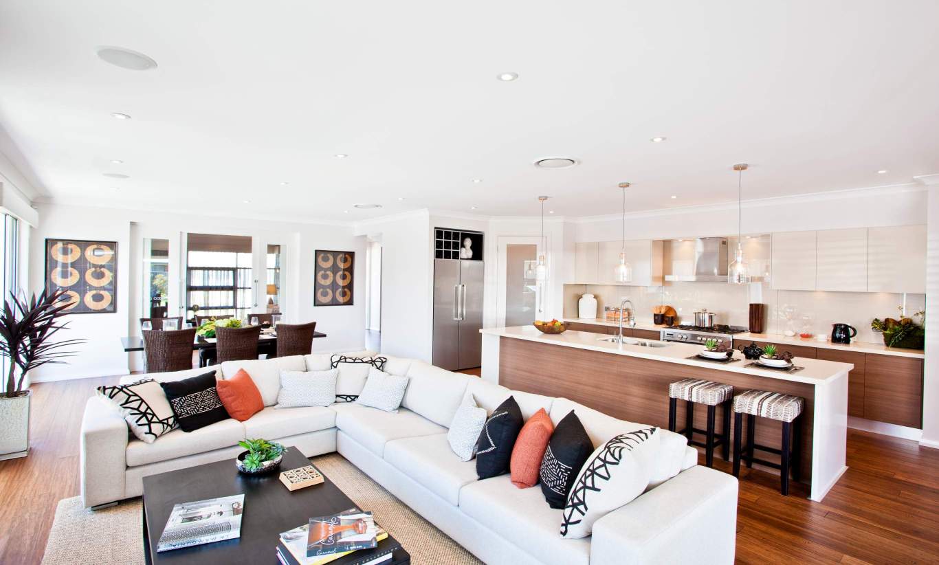 Living Room & Kitchen - Monte Carlo Display Home - Fern Bay - McDonald Jones