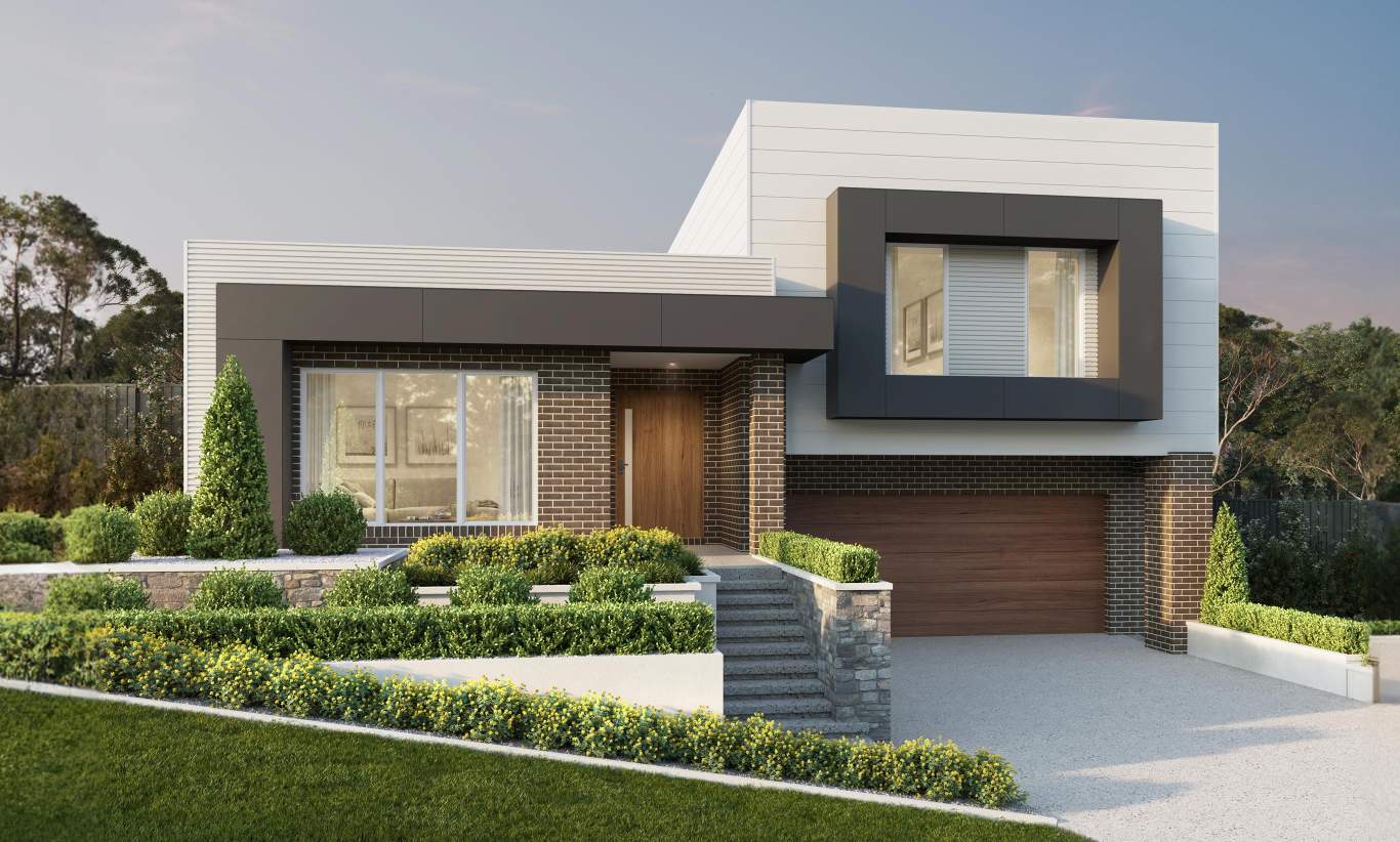 split level home design in nsw and act flinders luxe facade