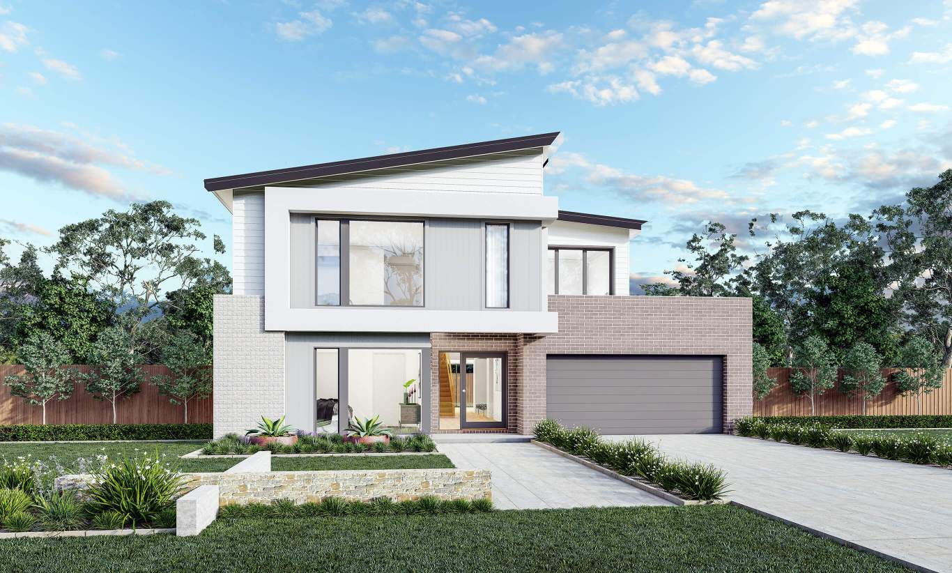 Grandeur 42 One - Burleigh Facade two level house design grandeur 42 one burleigh facade