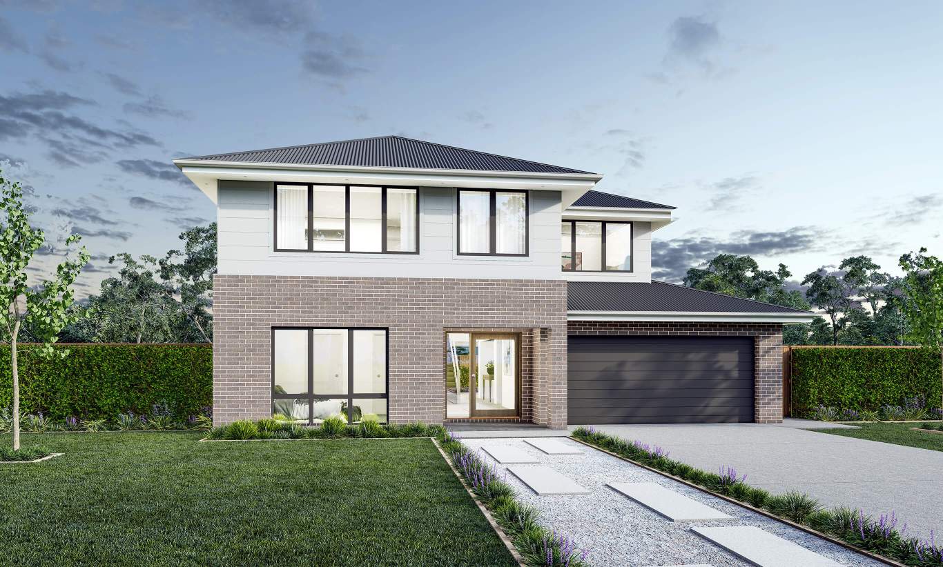 Grandeur 42 One - Classic Facade  two story home design nsw grandeur 42 one classic facade