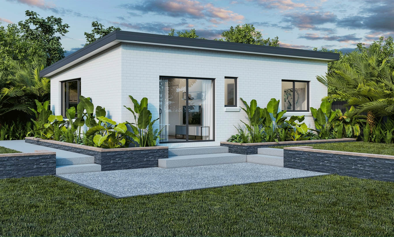 Granny Flat One home design McDonald Jones Skillion Facade Granny Flat One home design McDonald Jones Skillion Facade