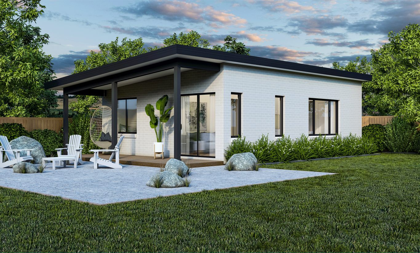 Granny Flat Four home design McDonald Jones Skillion facade Granny Flat Four home design McDonald Jones Skillion facade