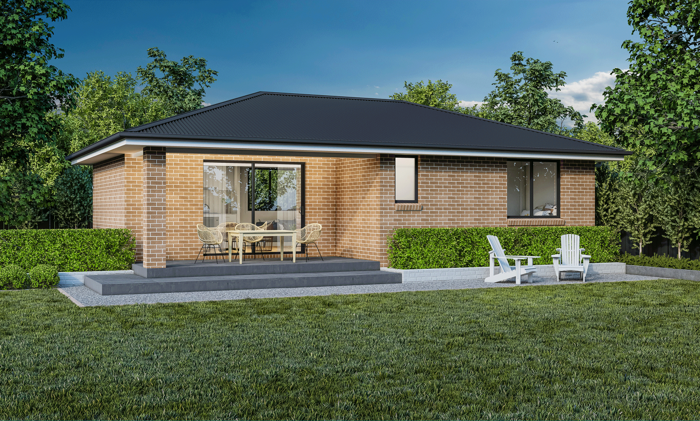 Granny Flat Five home design McDonald Jones Hipped facade Granny Flat Five home design McDonald Jones Hipped facade