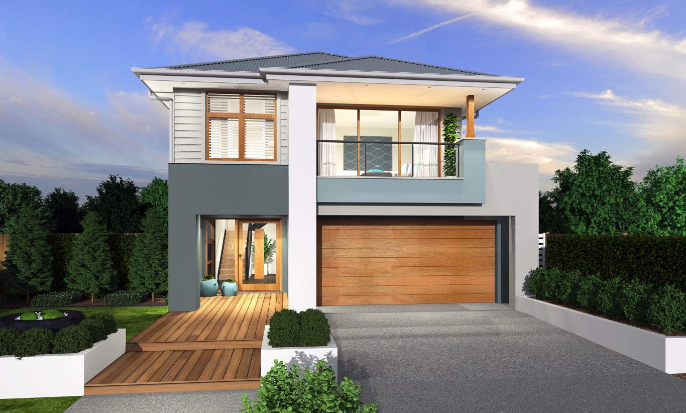 Halifax Facade. Halifax Facade - Tulloch 31 - Narrow Block Home - McDonald Jones