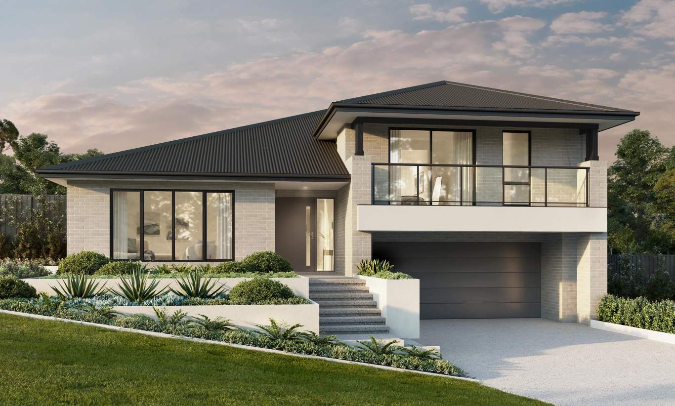 split level house design on a sloping block huntley grande facade