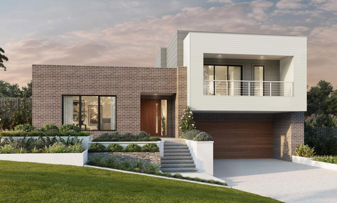 split level house design for a sloping block huntley sheike facade