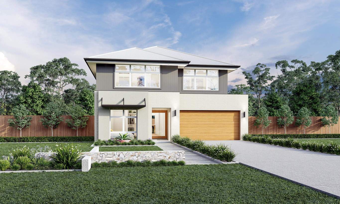 Langley Facade - Manhattan 38 double storey house design manhattan 38 langley facade