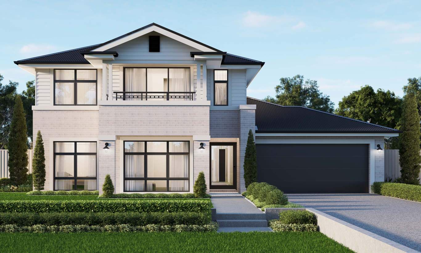 Mayfair - Hampton Facade two storey home design mayfair hampton facade