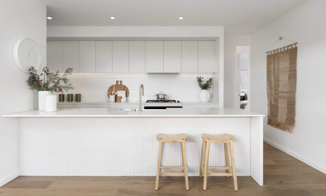 single level home design retreat encore kitchen