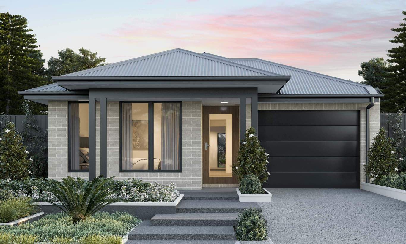 single storey home design ravello highland facade