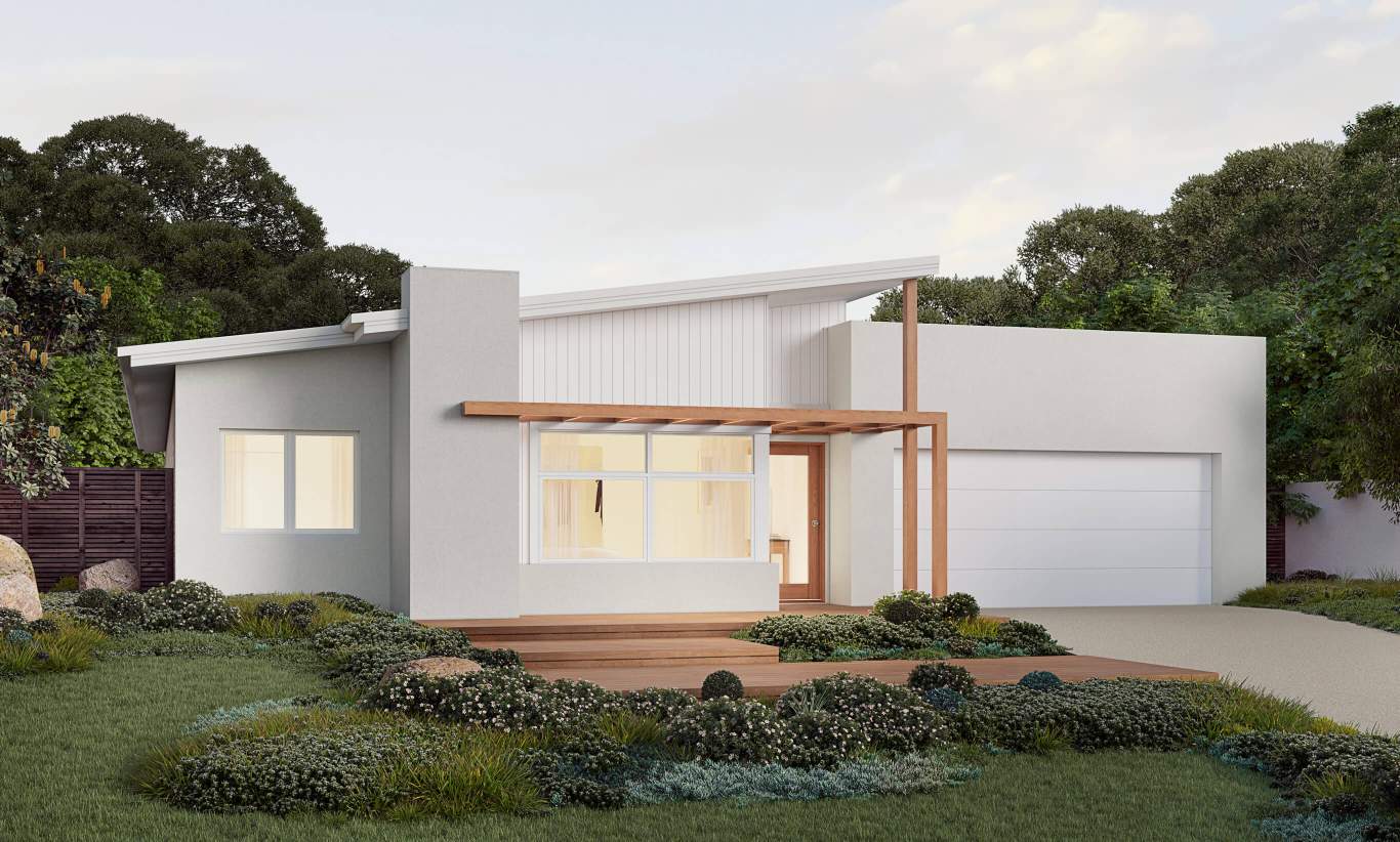 Retreat - Pacific Facade one story house design retreat pacific facade