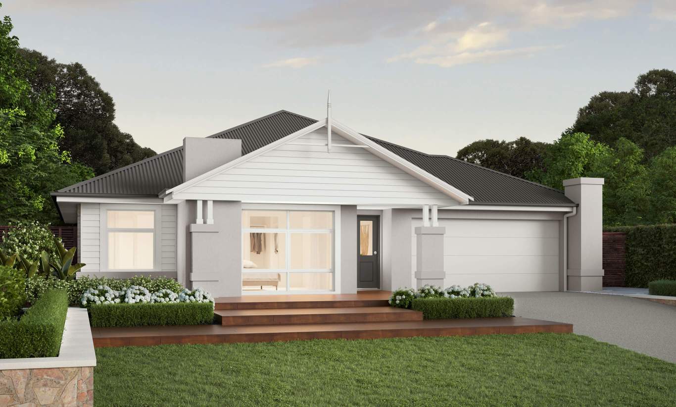 Retreat - Westbury Facade single story house design retreat westbury facade