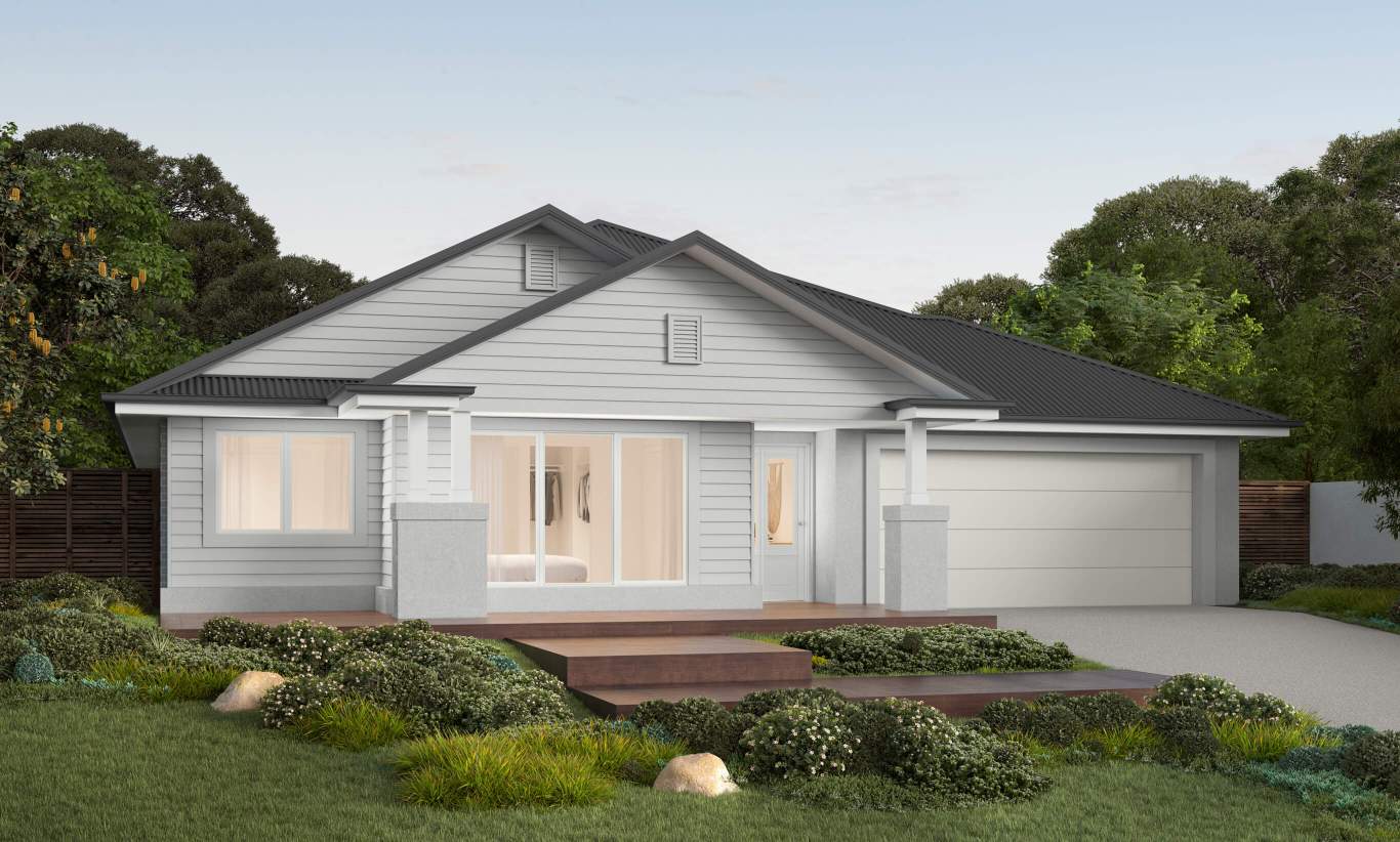 Retreat - Whitehaven Facade single story house design retreat whitehaven facade