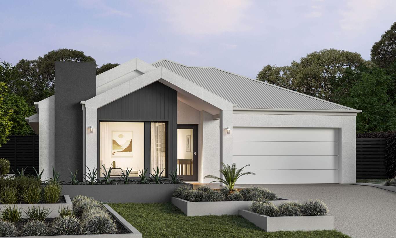 Riviera - Scandi Facade one level house design riviera scandi facade