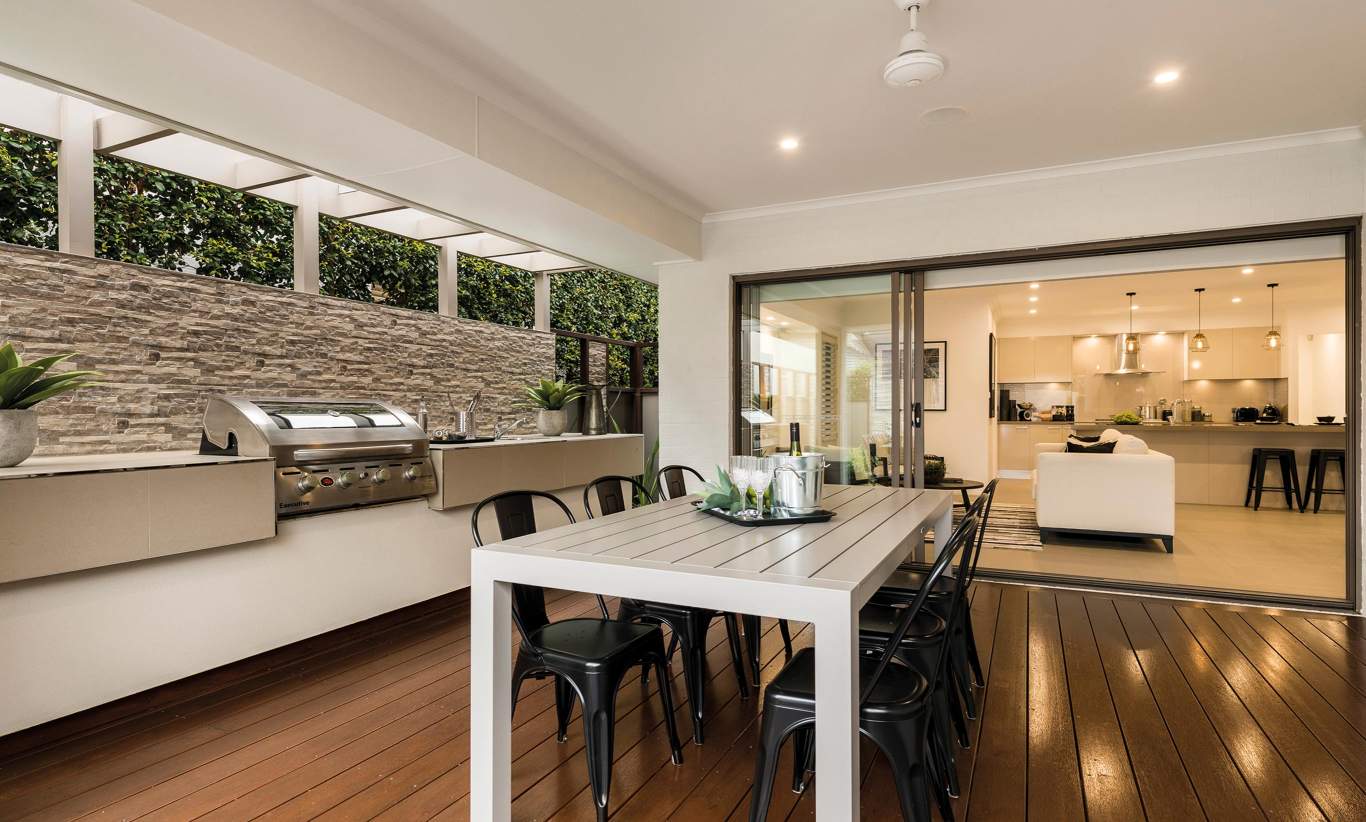 Alfresco & Living area, Santorini Display Home, Homeworld 5, Kellyville - McDonald Jones