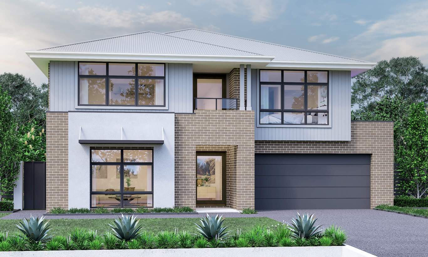 Saxonvale 42 - Langley Facade two storey home design saxonvale 42 langley facade