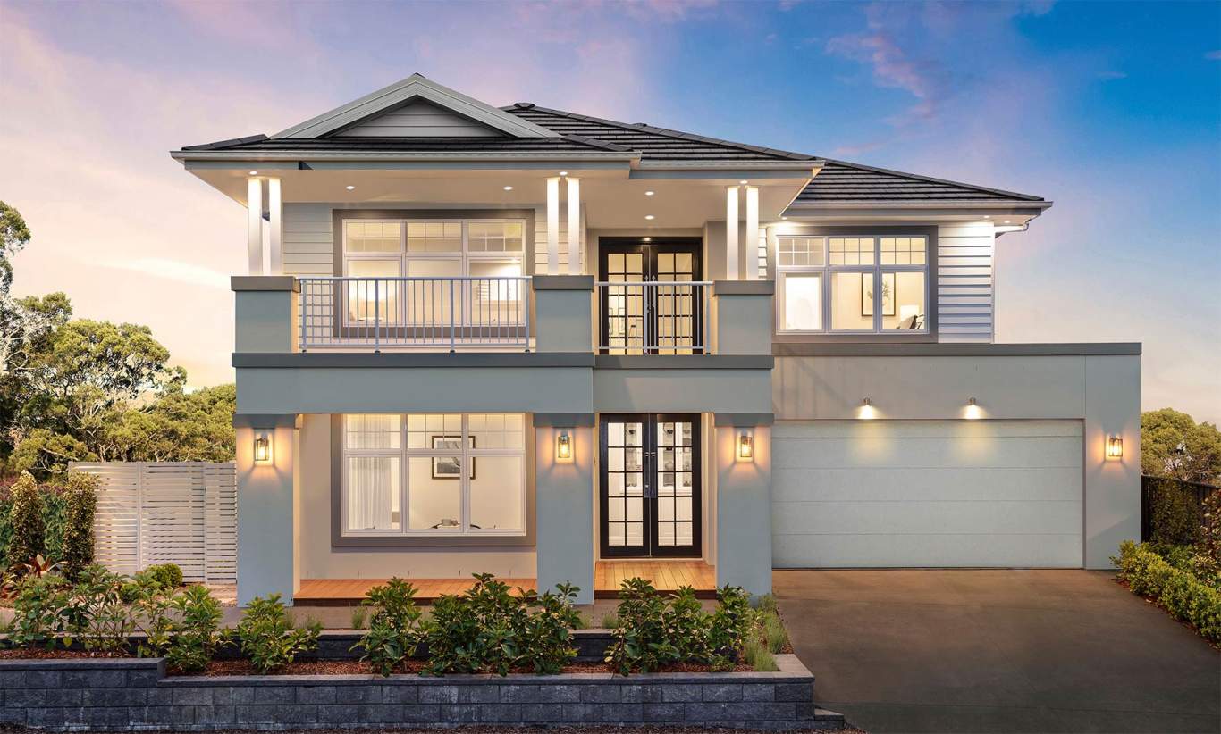 Saxonvale Two Storey Home - Hampton Facade Saxonvale Two Storey Home - Display Home Warnervale