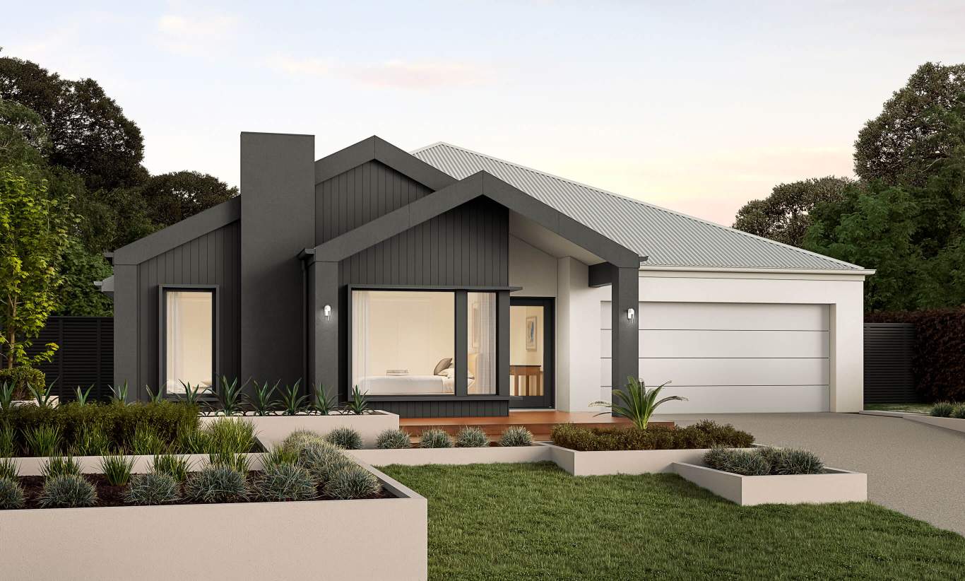 Seaside Executive - Scandi Facade single storey house design Seaside Executive scandi facade