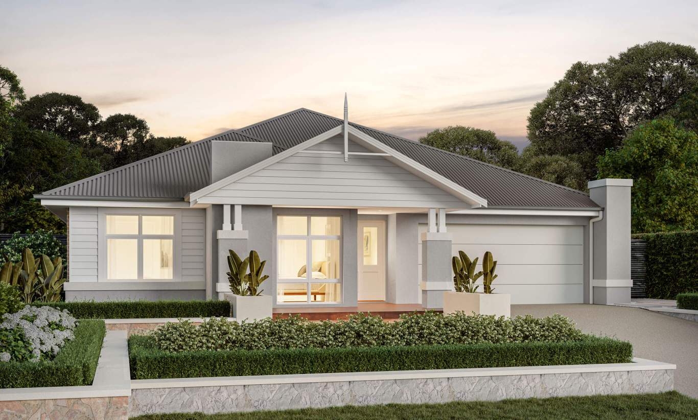 Seaside Executive - Westbury Facade single story house design Seaside Executive westbury facade