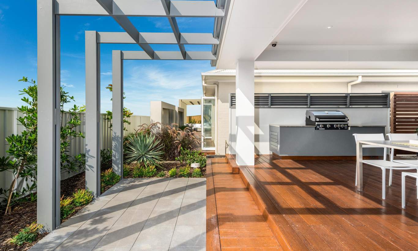 Alfresco, Santorini home design, Shell Cove - McDonald Jones