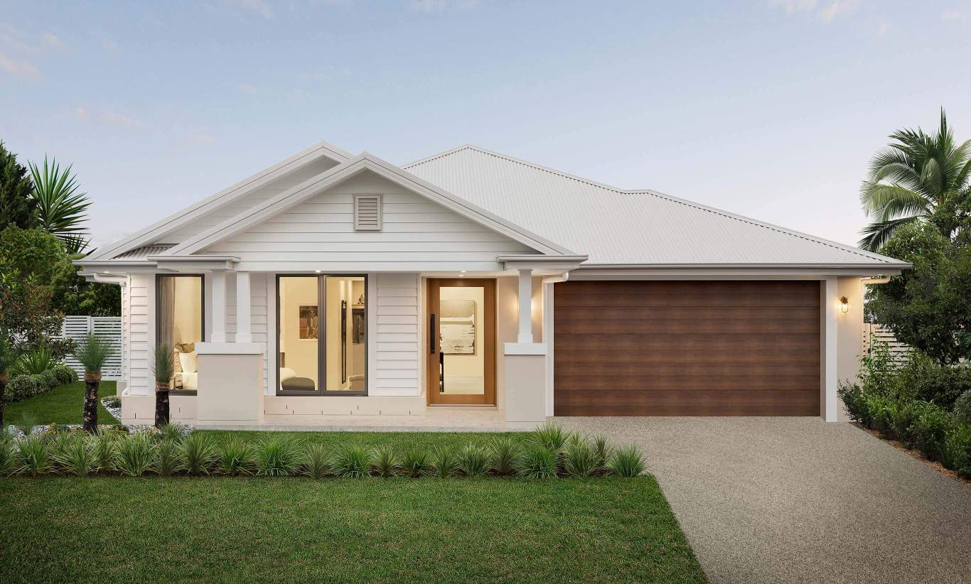 St.Tropez Encore - Whitehaven Facade- On Display at Menangle Park single storey home design st.tropez encore whitehaven facade at menangle park