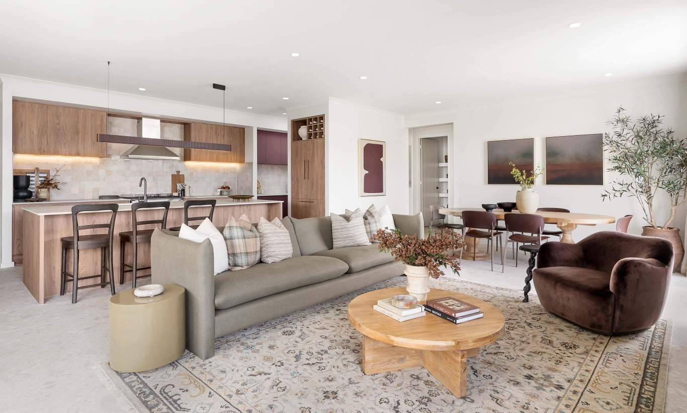 St.Tropez Encore - Kitchen/Living - Menangle Park single storey home design st.tropez encore kitchen/living at menangle park