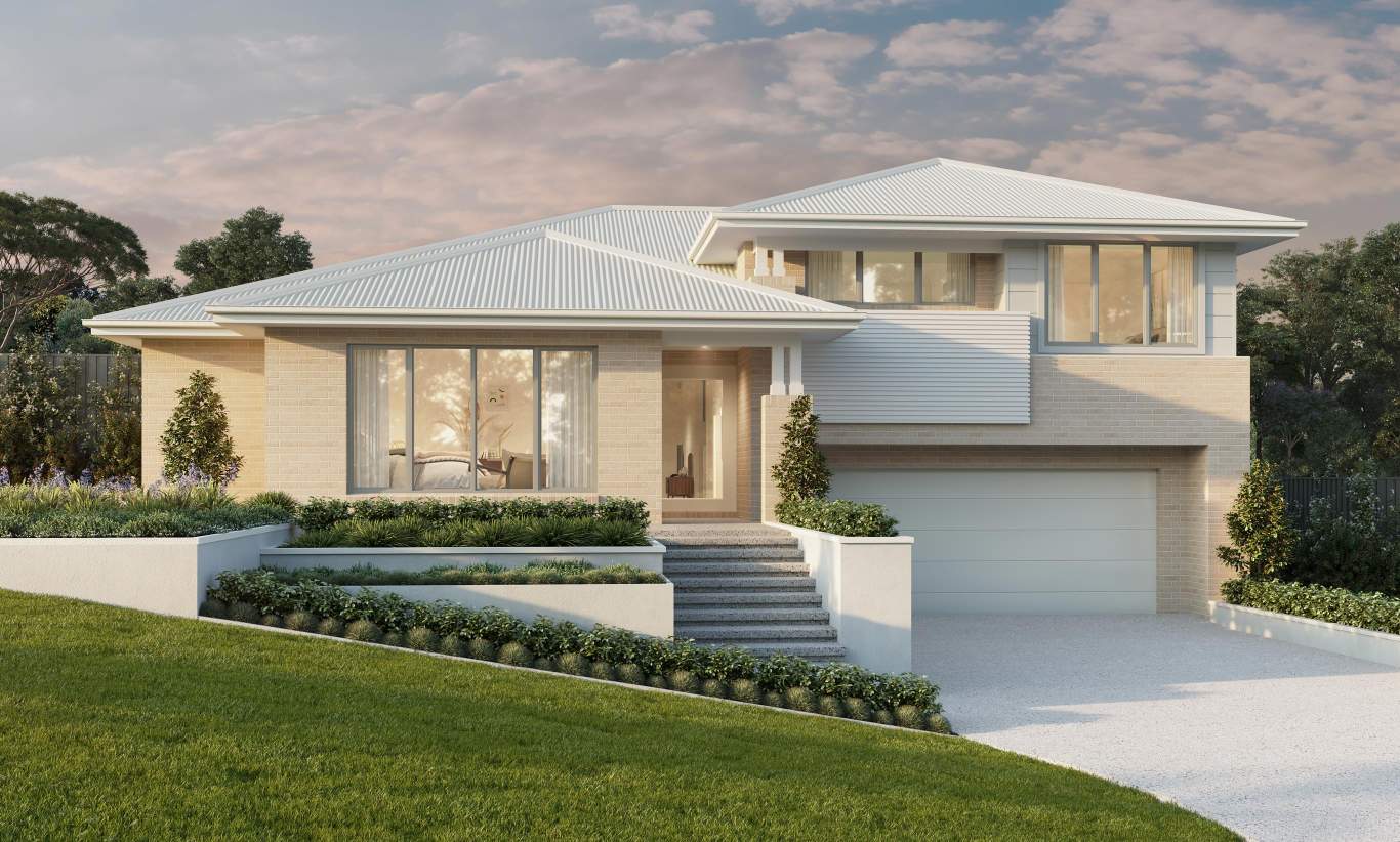 split level home design with side split stirling coastal facade