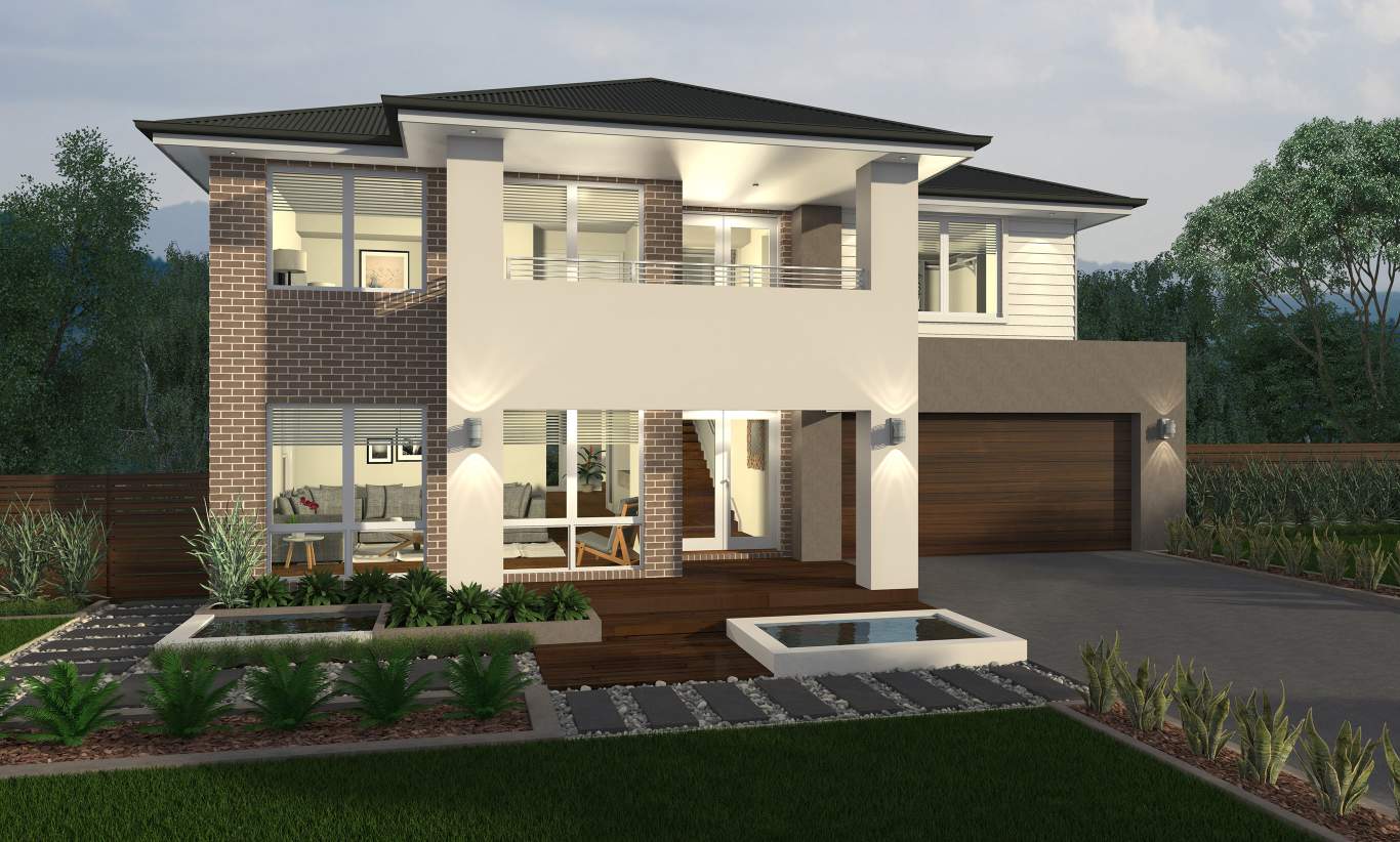 Zena Facade - Tallavera Zena Facade - Tallavera 2 Storey Home Design - McDonald Jones
