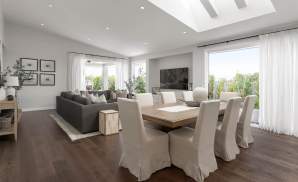 single storey home design riviera manor dining/living googong