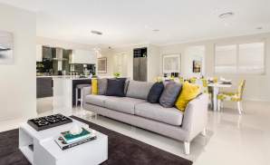 Living, Dining, Kitchen, Santorini home design, Shell Cove - McDonald Jones