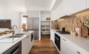 single storey home design lucia three kitchen and pantry watagan park