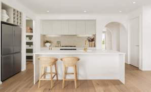 two storey home design valiente three kitchen at menangle park
