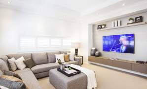 Home Theatre - Seaside Retreat Display Home - Willowdale - McDonald Jones