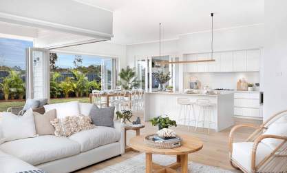 Coastal Beach House Home Plan - San Marino - Living - Forster