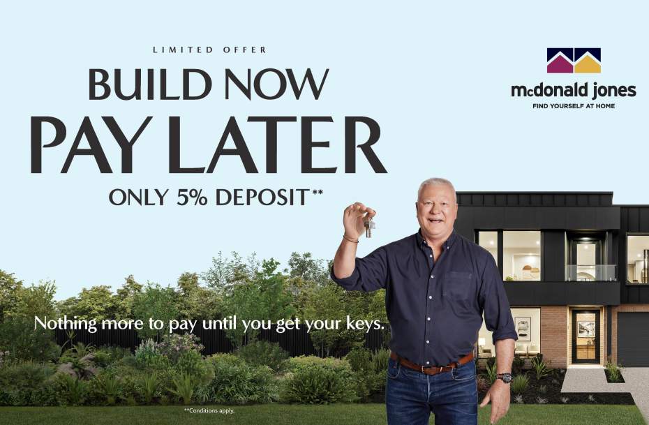 mcdonald jones build now pay later only 5% deposit