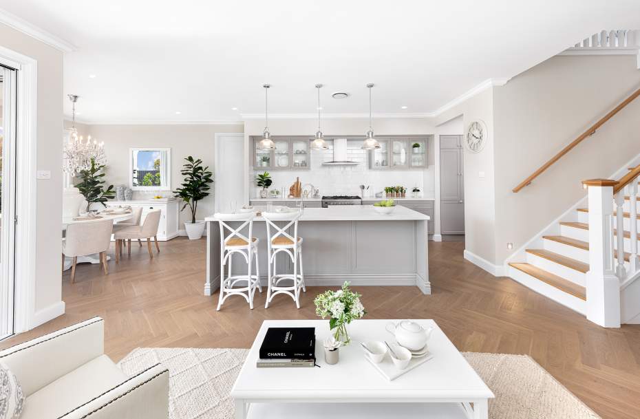 Saxonvale Hamptons Style Kitchen, Dining, Living